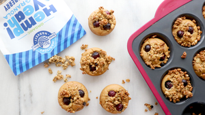 Blueberry Crunch Granola Muffins