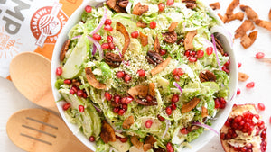 Shaved Brussels Sprouts Salad with Creamy Apple Cider Vinaigrette