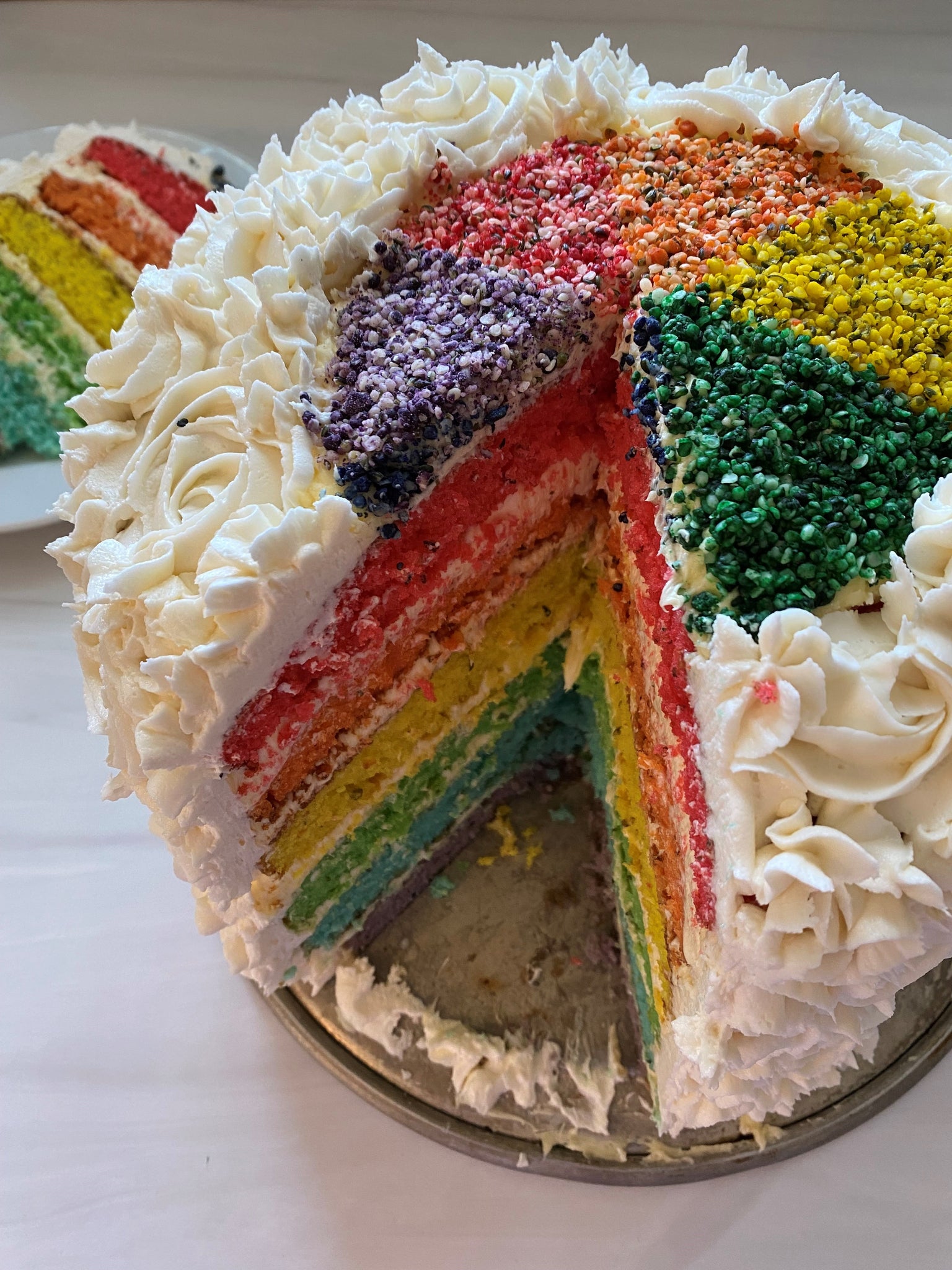 Pride Rainbow Cake with Hemp Hearts