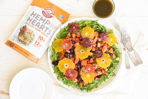 Root Vegetable Salad with Pomegranate Hemp Dressing